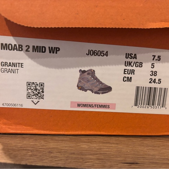 Moab 2 Mid Waterproof Hiking Boots Women's Size  7.5 Granite - Picture 11 of 11
